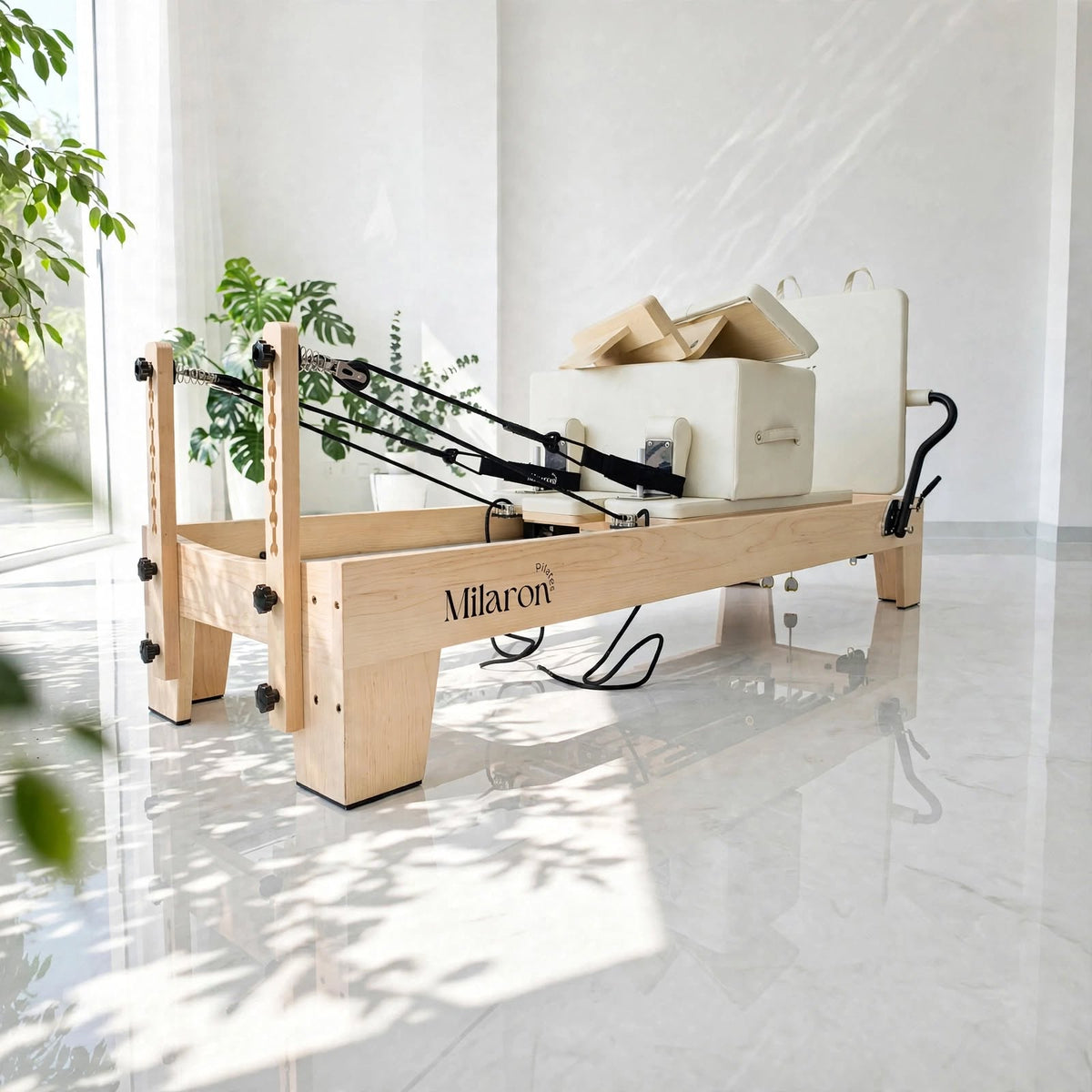 The Maple Studio Creme V3 - Studio Reformer Pilates Machine