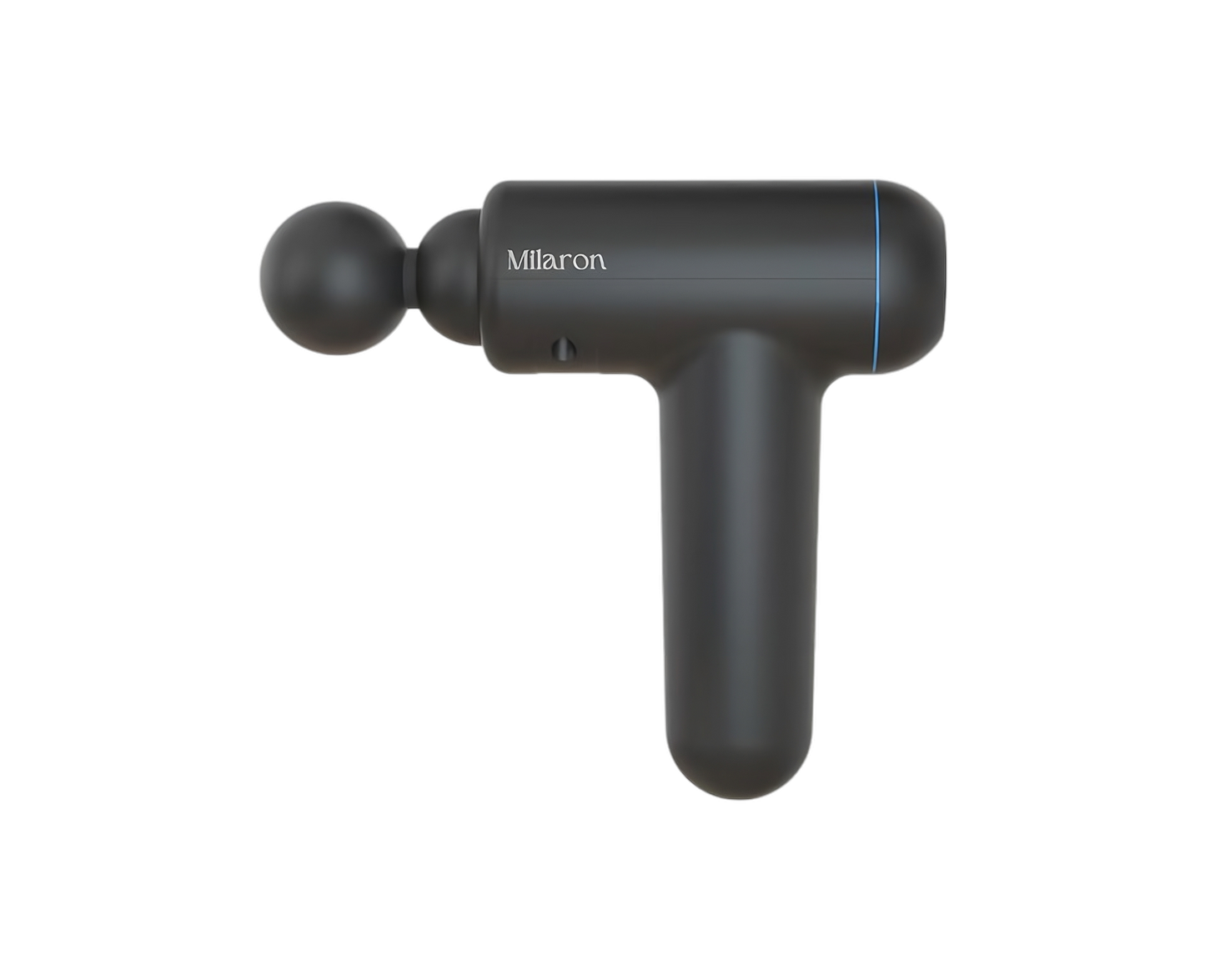 Milaron Recovery Gun percussion massager with a round head attachment.