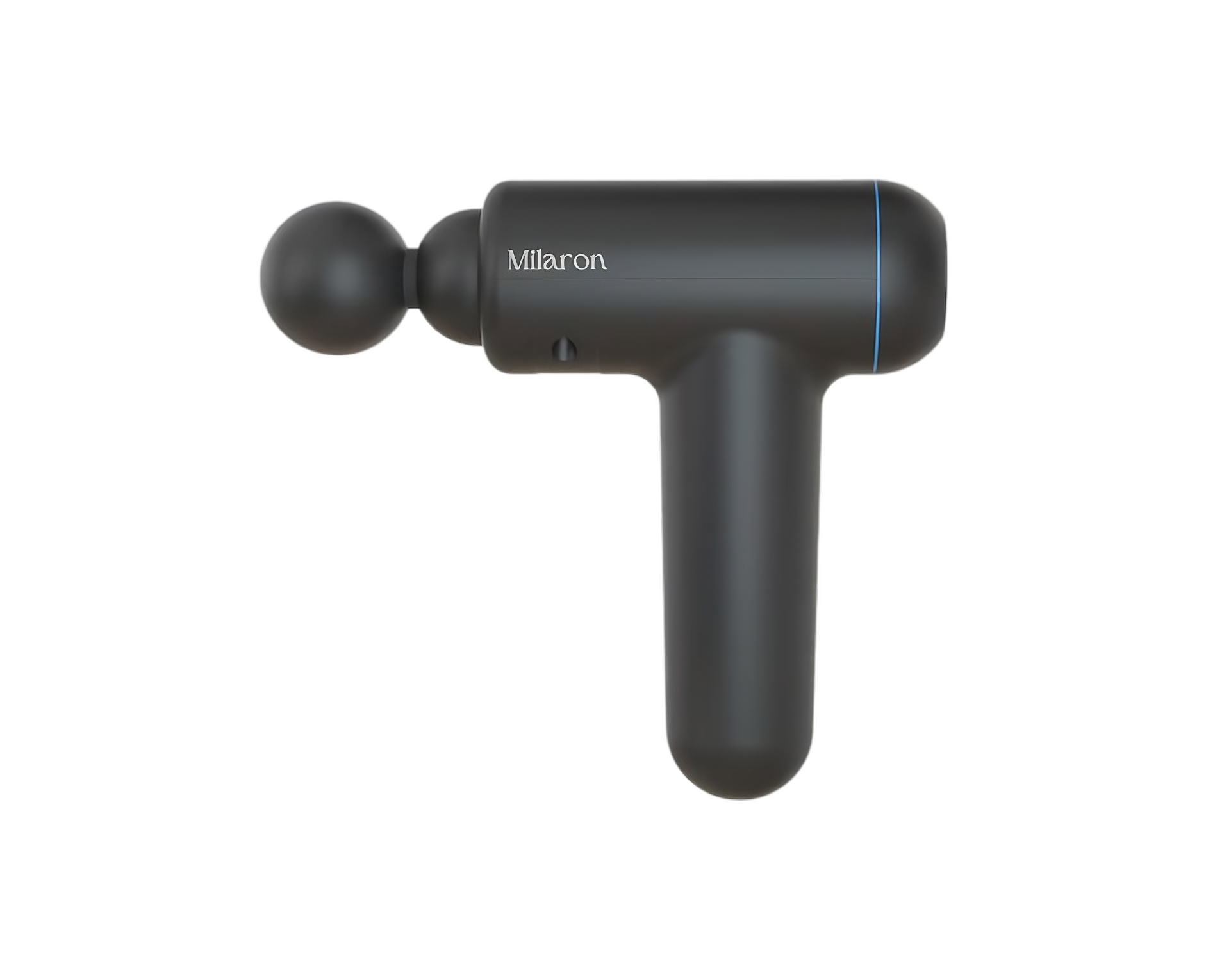 Milaron Recovery Gun percussion massager with a round head attachment.